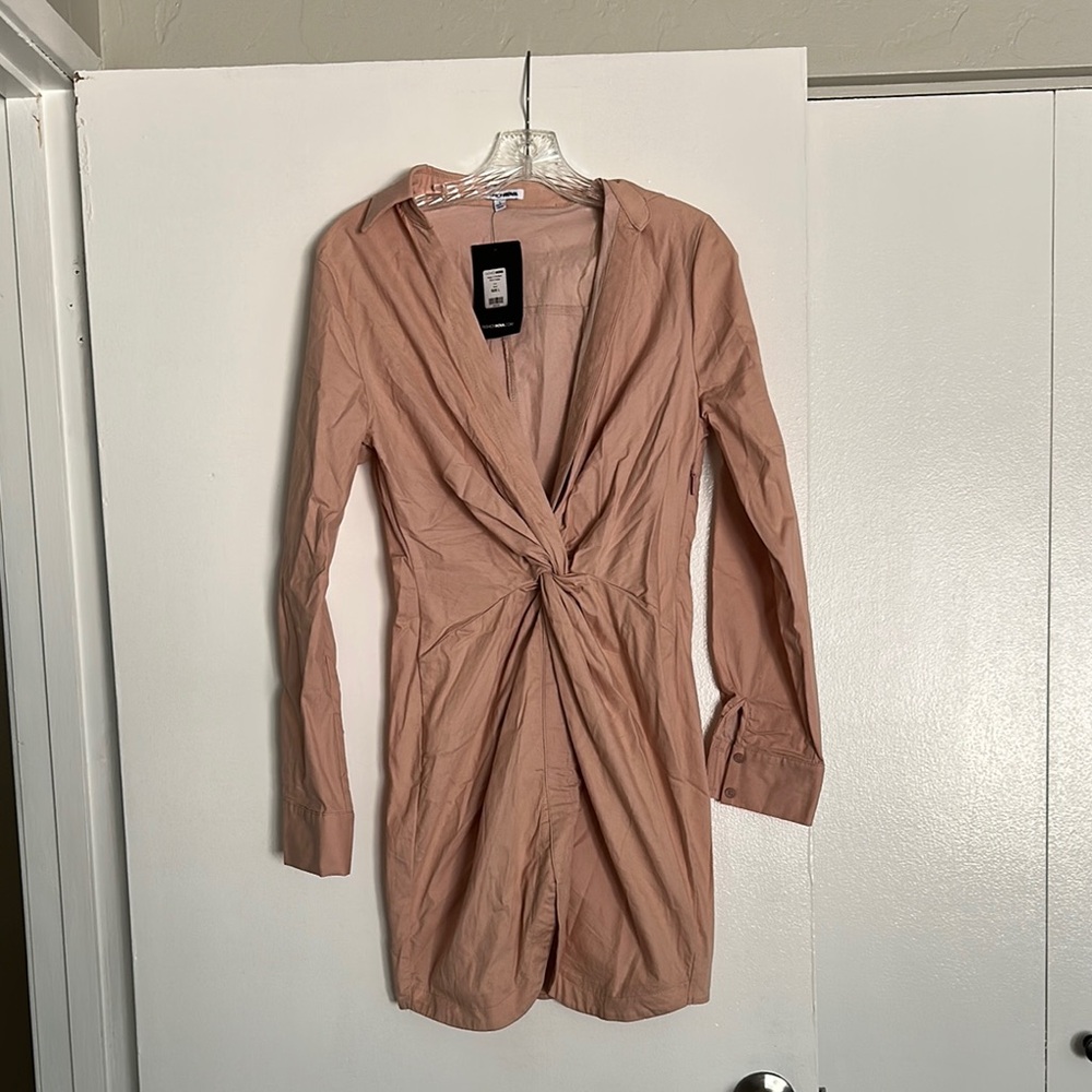 NWT Fashion Nova Twist Front Collared Mini Dress
